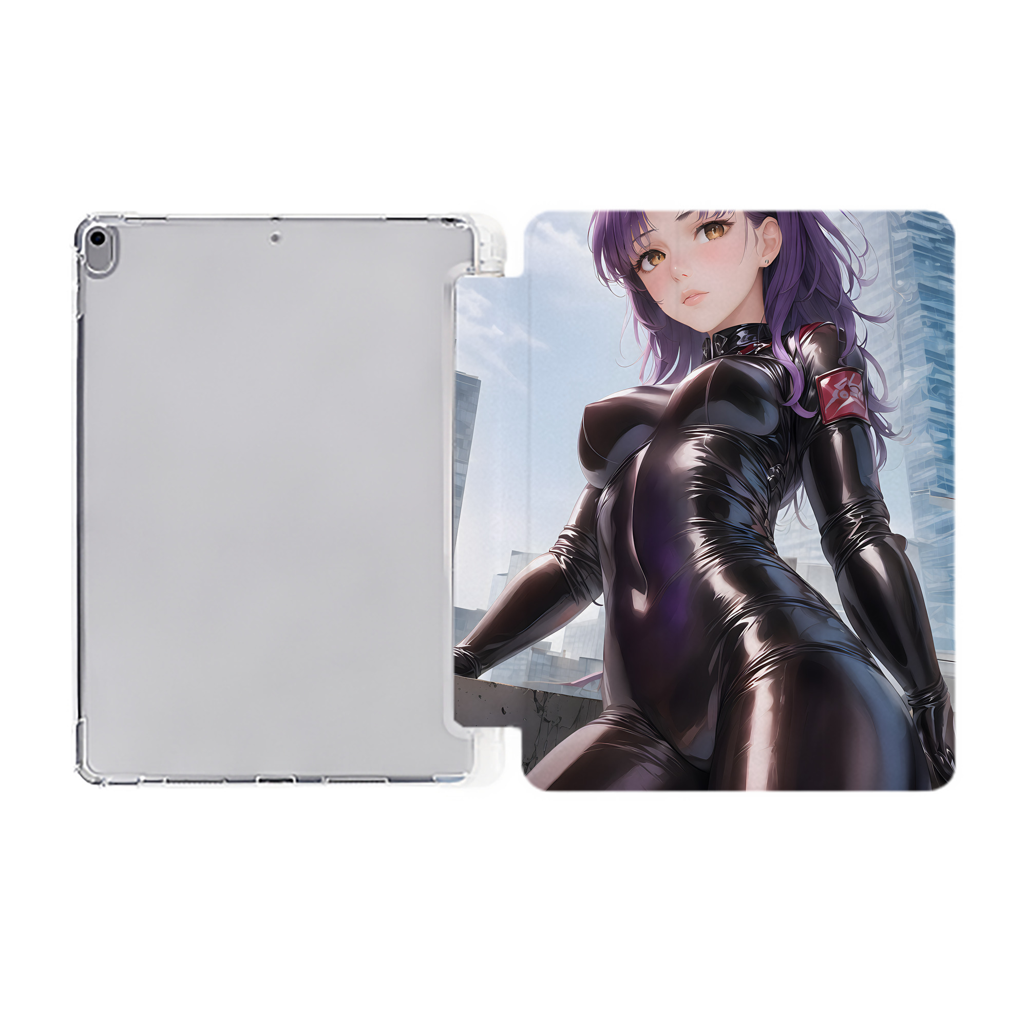 （画像用） EVA 新世紀エヴァンゲリオン IPad ケース ペン収納付き 三つ折りスタンド PUレザー×シリコン 対応機種9.5/10.5/10.9インチ